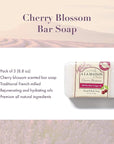A LA MAISON Cherry Blossom Bar Soap - Triple French Milled Natural Moisturizing Hand Soap Bar (3 Bars of Soap, 8.8 oz)
