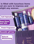 Bath and Body Gift Basket for Women and Men - Lavender Relaxing Spa Set With Massage Body Rush, Bath Bomb - Birthday Gifts for Her, Mom - Unique Self Care Idea