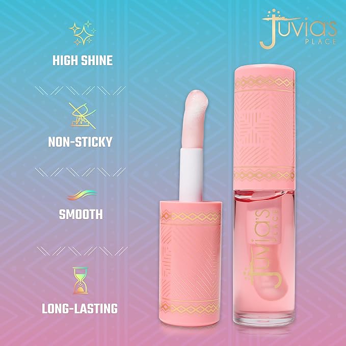 Juvia's Place Magic Lip Oil - Watermelon - Smooth, Hydrating with Vitamin E for Soft, Glossy, Juicy Lips - Infused with Fruit Extracts - Tinted, Shimmering, Lightweight & Non-sticky Lip Oil for Summer