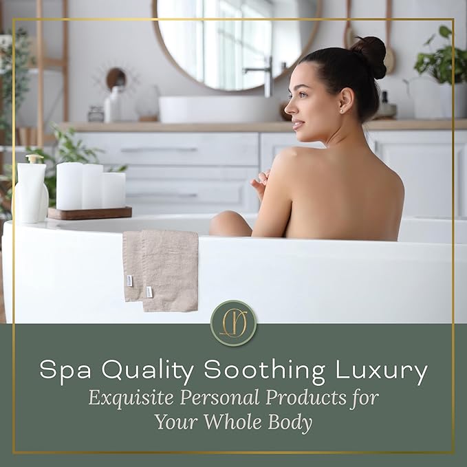 Vanilla Extra Large Washcloths Set of 6 Soft Body Cloths 13” x 13” 70% Viscose Derived from Bamboo, 30% Cotton Spa-Like Feel Silky for Skin Cleansing