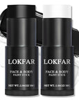 Black and White Face Body Paint Stick, White Foundation Makeup, Eye Black Stick for Sports, Professional Halloween Face Makeup Kit for Mime Zombie Clown Vampire Skeleton Skull Joker Costume