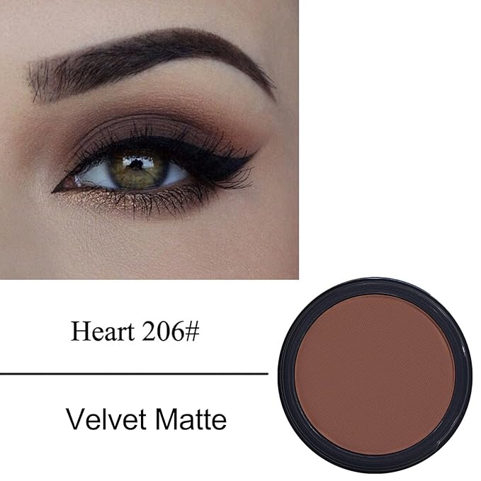 Erinde Single Dark Brown Matte Eyeshadow Palette, High Pigment, Long Lasting, Intense Color, Neutral Nudes Naked Matte Pressed Powder Eye Shadow Palette