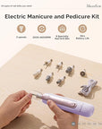 MelodySusie Professional Manicure Pedicure Kit,8-in-1 Electric Nail Drill Set with 5 Speeds,Rechargeable Cordless E-File with 360° LED Light,Perfect Hand Foot Care Trimmer Polish Tools - PC760G
