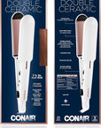 Conair Double Ceramic Flat Iron, 1 1/2-inch , White
