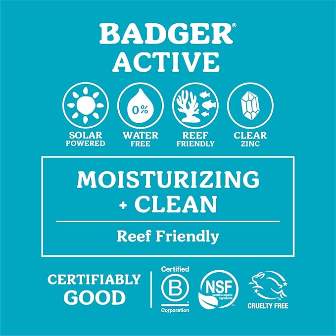 Badger Mineral Sunscreen Cream SPF 30, Zinc Oxide Sun Care, 98% Organic, Reef Safe, Water Resistant, Unscented Face and Body Sunscreen Travel Size, 2.9 fl oz, 2-Pack
