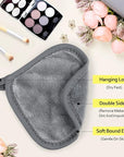 HOMEXCEL Makeup Remover Cloth 12 Pack,Reusable Makeup Remover Pads, Washable Ultra Soft Facial Cleansing Cloths For All Skin Types, 5 X 5 In, Grey
