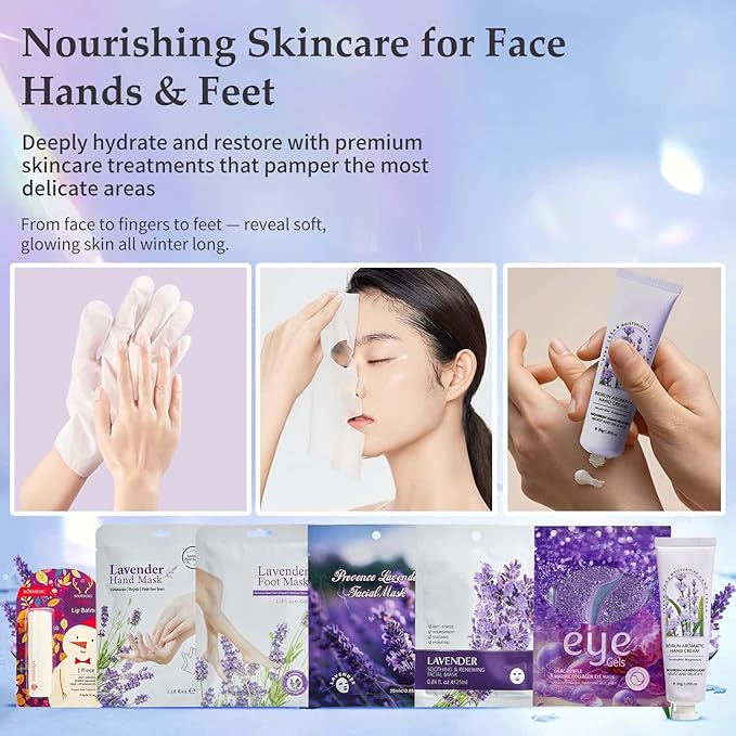 Advent Calendar 2025 Adult Women -24 Days of Christmas Advent Calendar for Mom, Wife, Girlfriend, Sister, Her - Lavender Spa Gifts Basket Set Includes Coffee Mugs, Scented Candle, Bath Salt, Soap