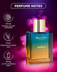 BELLAVITA Luxury NARCO Unisex Perfume for Women and Men | Notes of Bergamot, Jasmine and White Musk | Long-Lasting Luxury Perfume Oils | French Parfum for Women & Men, 100 ML