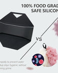 2 Pack Silicone Body Scrubber, Exfoliating Body Scrubber for Sensitive Skin, Silicone Loofah with Anti-Slippery Handle, Stays Clean Easily, Travel-Friendly for Men & Women (Black + Pink)