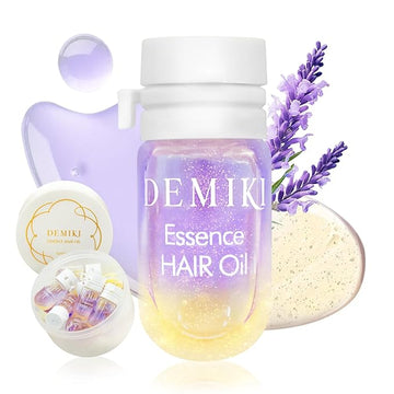 DEMIKI Hair Oil For Frizzy Hair With Coconut Oil - Hair Treatment For Dry Damaged Hair, Hair Perfume Oil For Curly Hair, Frizz Control Hair Care Products, Mini Bottles Hair Oil For Damaged Hair, 12pcs
