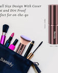 Makeup Brush Kabuki Face Brushes Retractable Travel Blush Brush Portable Flawless for Foundation, Powder Blush, Bronzer, Buffing, Liquid, Cream, Cruelty Free with Cover(Flat-Head)