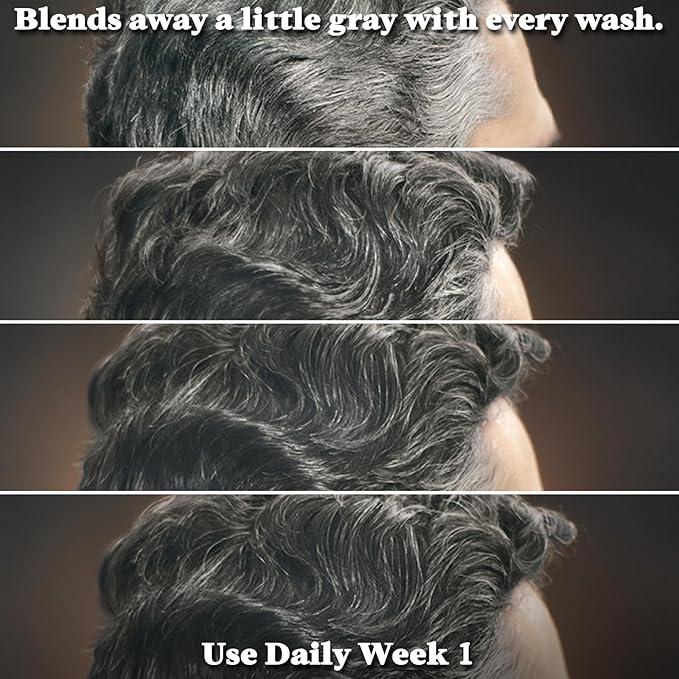 Just for Men Control GX Grey Reducing Shampoo for Textured Hair, Gradual Hair Color for Men with Keratin, 4 Fl Oz - Pack of 1 (Packaging May Vary)