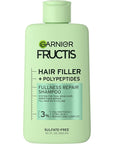 Garnier Fructis Hair Filler Fullness Repair Shampoo, Volumizing Shampoo with Polypeptides and Hair Repair Complex for Thin, Weak Split Ends, 10.1 Fl Oz