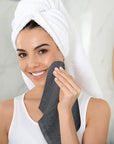 Utopia Towels 24 Pack Cotton Washcloths Set, 100% Ring Spun Cotton, Premium Quality Flannel Face Cloths, Highly Absorbent and Soft Feel Fingertip Towels, Grey