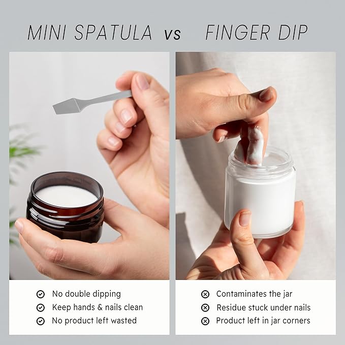 PANA 100pcs Brand Cosmetic Make Up Disposable Plastic 2.5" Spatulas Skin Care Facial Cream Mask Spatula (100 Pieces in a Container) (GRAY)