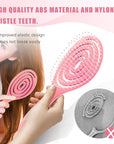 Detangle Hair Brush, Detangling Wet Spiral Hairbrush for Women, Men, kids, Vented Detangler for Blow Drying, Glide Through Tangles For All Hair Types (Pink)