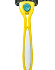 Preserve Shave 5 Five Blade Refillable Razor, Made from Recycled Materials, Sunshine Yellow