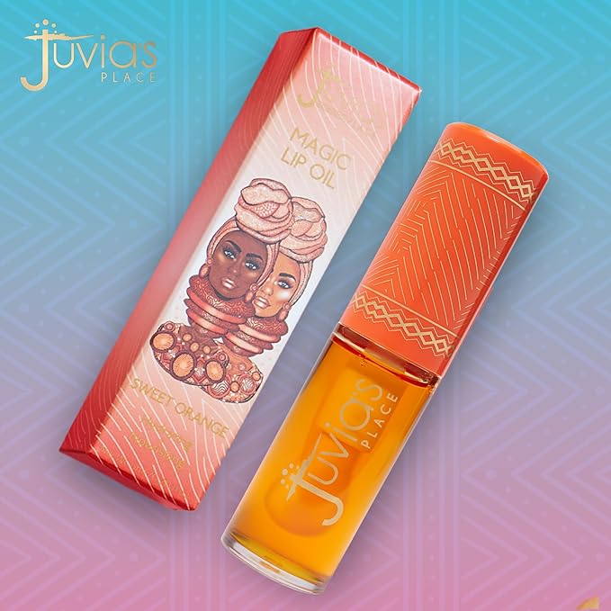 Juvia's Place Magic Lip Oil - Sweet Orange - Smooth, Hydrating w/Vitamin E for Soft, Glossy, Juicy Lips - Infused with Fruit Extracts - Tinted, Shimmering, Lightweight & Non-sticky Lip Oil for Summer
