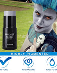MEICOLY Grey Face Body Paint Stick(1.06 Oz),Sweatproof Waterproof Full Body Paint ,Blendable Face Paint for Halloween SFX Zombie Homestuck Grayscale Cosplay Makeup