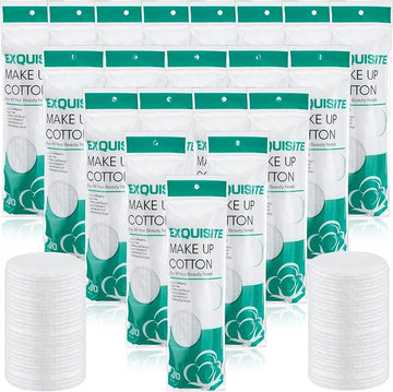 Maxcheck 2000 Pcs Cotton Rounds Bulk Exfoliating Rounds for Face Makeup Remover Cotton Facial Pads for Face Makeup Removal Toner Pads