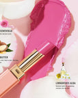 Oulac Moisture Peach Nude Lipstick - 2 in 1 Shimmer Lipstick & Lip Balm, Shimmer Soild Lip Gloss, Lightweight Smooth, Natural Look Best for Dry, Cracked and Chapped Lips, Vegan 2.2g/0.07oz (S05)