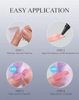 KISS Salon X-tend, Press-On Nails, Nail Glue Included, 'Satellite', Light Silver, Short Size, Coffin Shape, 30 Nails, 5Ml Led Soft Gel Adhesive, 1 Manicure Stick, 1 New Mini File, New Prep Pad