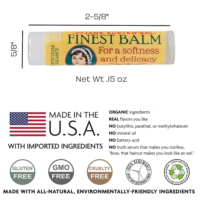 Jane Austen's Finest Balm, Lip Balm Ingredients