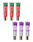 Ruby Kisses Broadway Vita-Lip Tinted & Clear Lip Gloss Set (6 Pack) Ultra-Hydrating & Soothing Formula with Vitamins, High-Shine Non-Sticky Finish Lip Balm, 3 Pcs Watermelon + 3 Pcs Grape Seed