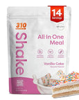310 Nutrition All-In-One Meal Replacement Shake Powder - Plant-Based Protein Smoothie Blend w/High Fiber, Probiotics & Adaptogens - Low Carb, Vegan, Keto & Paleo Friendly - Vanilla Cake - 14 Srv