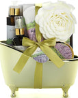 Spa Gift Baskets For Women - Luxury Bath Set With Lavender & Tea Tree Oil - Spa Kit Includes Body Wash, Bubble Bath, Lotion, Bath Salts, Body Scrub, Body Spray, Shower Puff, and Towel