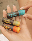 Jumbo Lip Balm Gift Set (3-Pack, Retro Surf) | Poppy & Pout All Natural Lip Balms & Moisturizers | Hydrates with Beeswax, Vitamin E, Organic Coconut Oil | Cruelty-Free | Recyclable Cardboard Tube