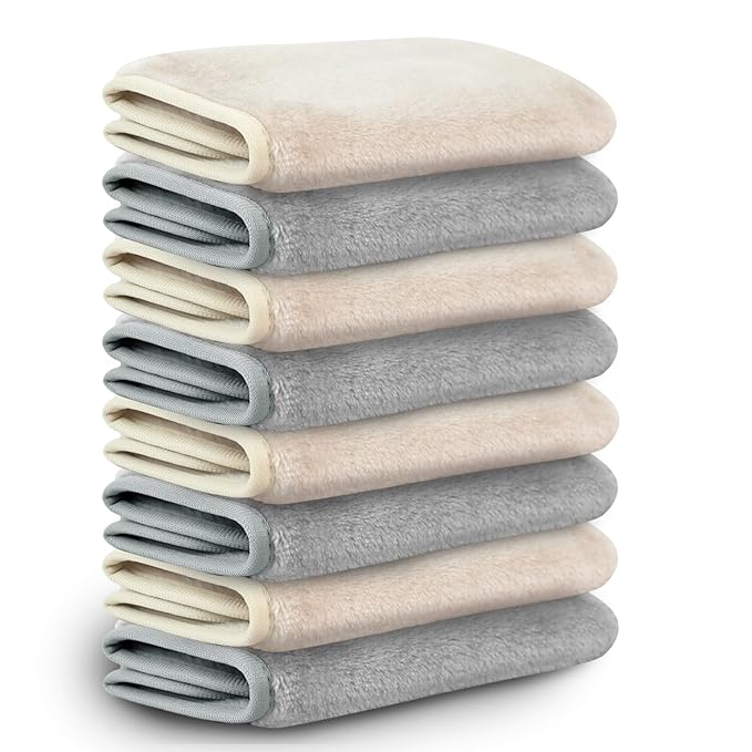 Nugilla Makeup Remover Cloths, 8 Pack Reusable Face Wash Cloths, Soft Microfiber Face Cloth for Women(Cool Gal)