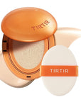 TIRTIR Mask Fit Ai Filter Cushion Foundation | AI-Like Semi-Matte Finish - Up to 72-Hour Medium to Full Coverage Korean BB Cushion Make up Beauty, #17N Vanilla, 0.63 Fl Oz