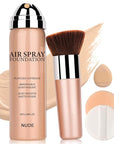 Magic Minerals Airbrush Foundation Full Coverage Foundation for Smooth Nude Finish,Moisturizing Airbrush Flawless Setting Spray Waterproof with Brush and 2 Powder Puffs (05 Nude)