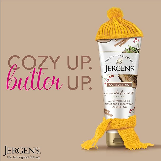 Jergens Sandalwood Body Butter Lotion, Moisturizer Infused with Sandalwood Essential Oil, For All Skin Types, 7 Oz
