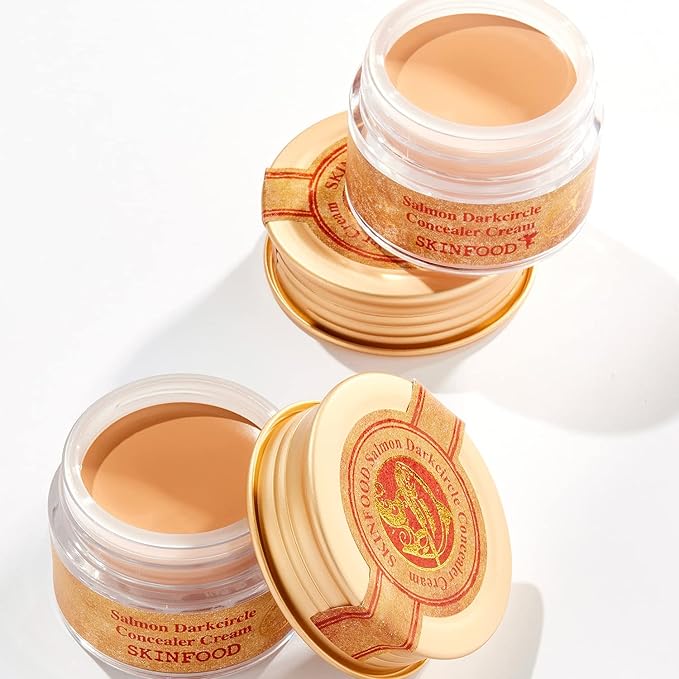 SKINFOOD Salmon Dark Circle Concealer Cream - Under Eye Concealer for Dark Spots and Wrinkles - Full Coverage - Stocking Stuffers, 0.35 Oz/10 g (Salmon Beige)