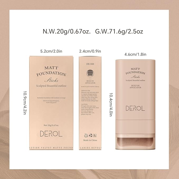 Foundation Stick, Multi-Use Foundation Stick Makeup with Built-In