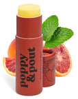 Poppy & Pout Blood Orange Mint Jumbo Lip Balm | All Natural Lip Balms & Moisturizers | Hydrates with Beeswax, Vitamin E, Organic Coconut Oil | Cruelty-Free | Lip Balm in Recyclable Cardboard Tube