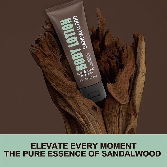 Sandalwood Men's Bath & Body Set - Shower Gel, Body Lotion, Shampoo - Self Care Gifts for Men