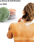 2 PC Silicone Exfoliating Body Scrubber, Silicone Body Shampoo Brush, Soft Silicone Loofah for Sensitive Skin, Shower Silicone Hair Scalp Massager, Easy to Clean, Lather Well(Gray&Green)