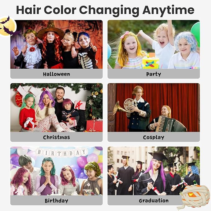 Temporary Silver Gray Hair Color Wax for Kids, Women Men Colored Hair Styling Mud, Girl Boy Teens Washable Gray Style Dye, DIY Instant Hair Coloring Gel Cream for Cosplay Halloween Children's Day