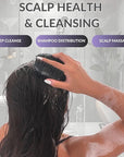 Avilana Silicone Body Scrubber – Gentle Shower Brush & Loofah Alternative- Food Grade & Lab Tested – Fast-Drying, Hygienic, BPA-Free Silicone Body Gentle Exfoliator (Black, Scalp)