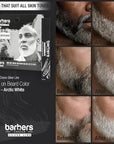 Barbers Choice Silver Line, Facial Hair Brush on Temporary Color for Silver Fox Men- Instantly Brighten White Beards, Mustache & Sideburns, Less Yellow, Easy Application, Arctic White