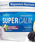 Nello Supercalm Powdered Drink Mix Tub, Cortisol Reducer* and Sleep Aid Supplement, L Theanine, Ksm-66 Ashwagandha, Magnesium Glycinate, Vitamin D 3, No Sugar, Non GMO, 30 Ct, BlackBerry Basil
