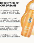 Pacifica Bronzing Body Oil – Crystal Bronze Shimmering Oil for Natural Sun-Kissed Glow, Hydrating Body Illuminator, Vanilla Coconut Scent, Vegan & Cruelty-Free, Clean Beauty, 4 fl oz