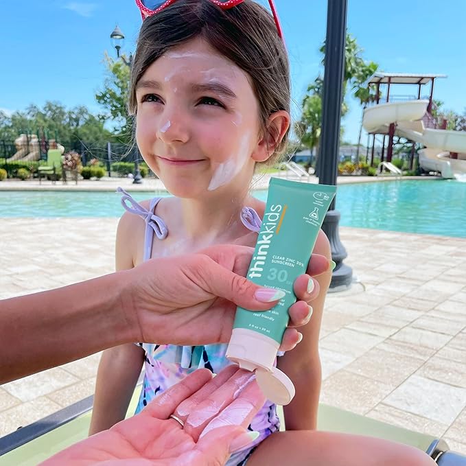 Thinksport Kids SPF 30 Clear Zinc Sunscreen – Hypoallergenic Child and Baby Mineral Sunscreen Lotion – Safe, Natural, Non Toxic UVA/UVB, Travel Size, 3 Fl oz
