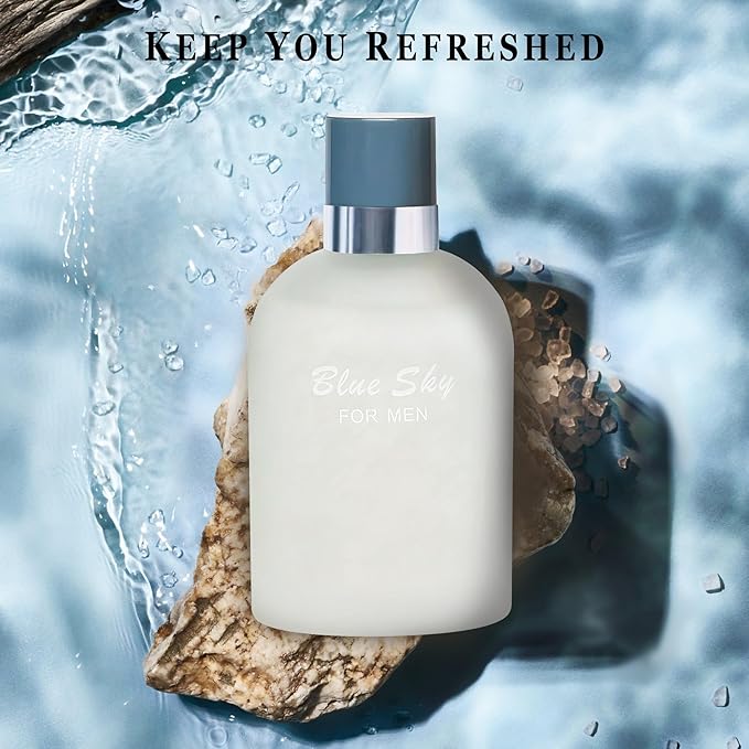 Men Cologne Set (3.4oz/100ml x 2PCS) Eau De Perfume Natural Spray Notes of Woody, Spicy, Citrus & Aromatic Long Lasting Fragrance for Daily Use (SeanBou&BlueSkyM)
