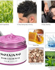 Temporary Hair Color Wax 4.23 oz-Instant Hairstyle Cream Hair Pomades Hairstyle Wax for Party Cosplay Easy Cleaning (1, Pink)