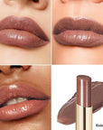 Oulac Moisturizing Shine Brown Red Lipstick for Women - 2 in 1 Glossy Brown Tinted Lip Balm, Hydrating Winter Lipstick for Dry Lips,Shine Juicy Finish Vegan 2.2g/0.07oz (03)