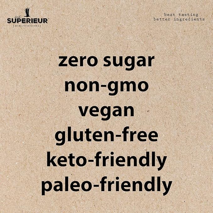 Superieur Electrolyte Powder Packets - Vegan Electrolyte Hydration Powder w/Sea Minerals - Keto Friendly, Non-GMO, Zero Sugar Electrolyte Supplement - Healthy Sports Drink - Citrus (14 Packets)